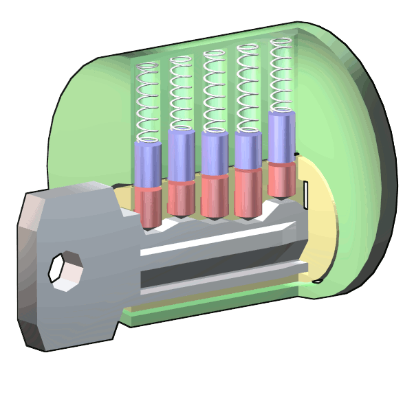 pin tumbler lock with key