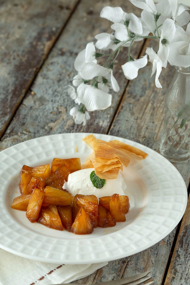 receta de piña caramelizada