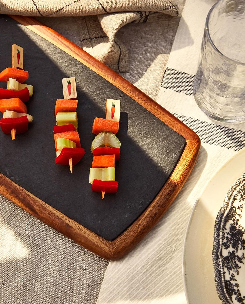 pack de 24 pinchos de madera natural, para vegetales