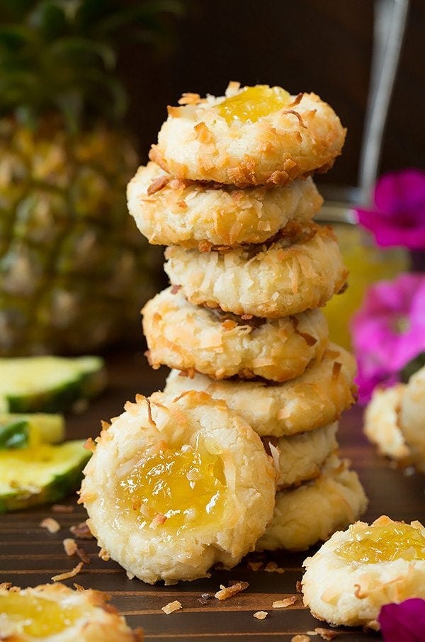 pineapple thumbprint cookies