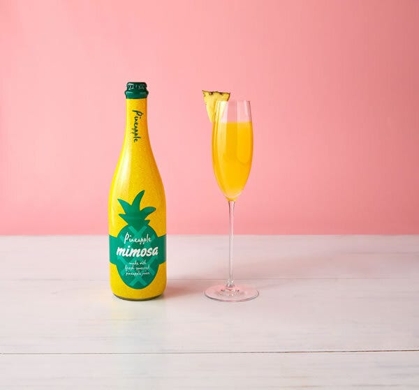 pineapple mimosa and bottle