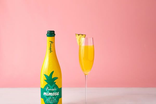 pineapple mimosa and bottle