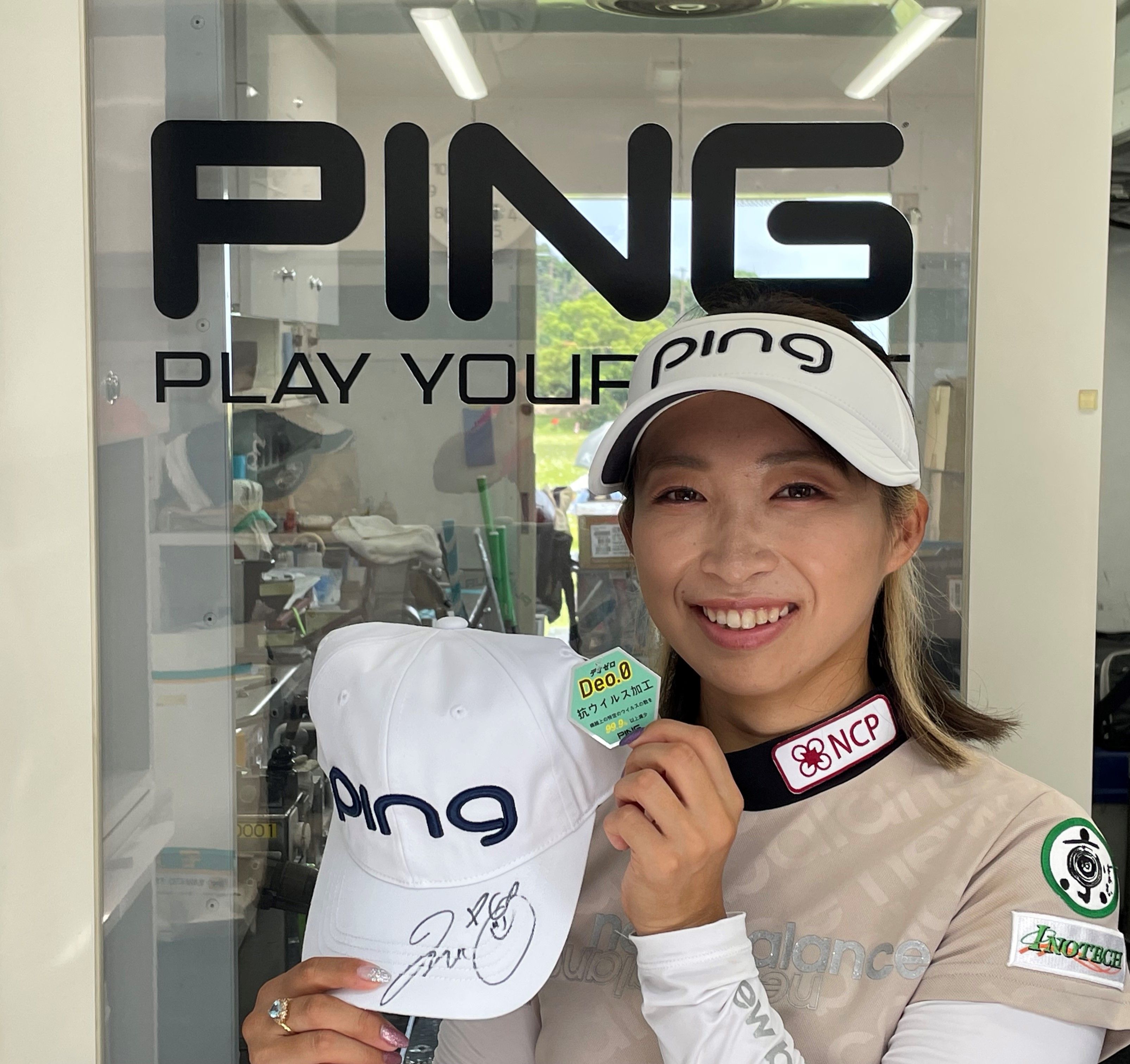 ping  大出瑞月プロ　サイン入りキャップ ピンゴルフ契約5選手の日本女子オープン出場を記念して「サイン