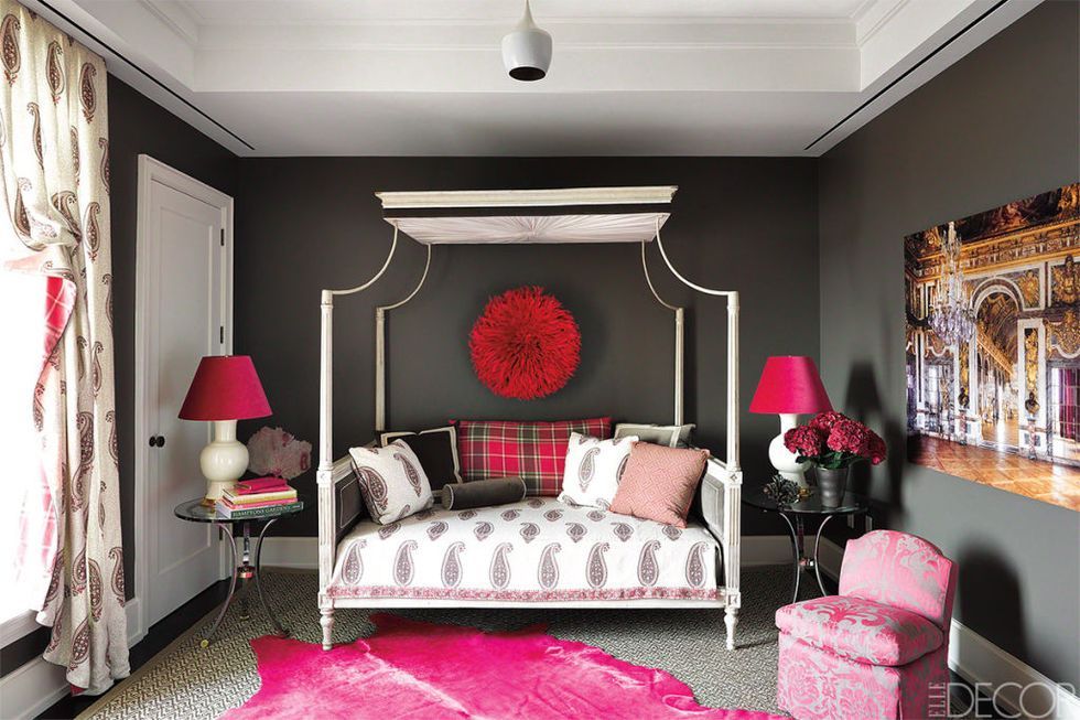 Pink gray deals and black bedroom