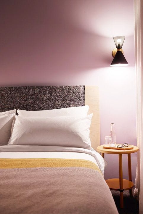 Grey and Mauve Pink Bedroom Colour Palette