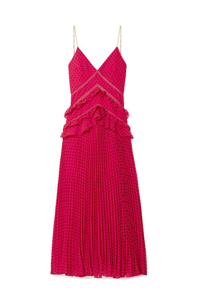 Clothing, Day dress, Dress, Pink, Cocktail dress, Magenta, One-piece garment, A-line, Gown, Pattern, 
