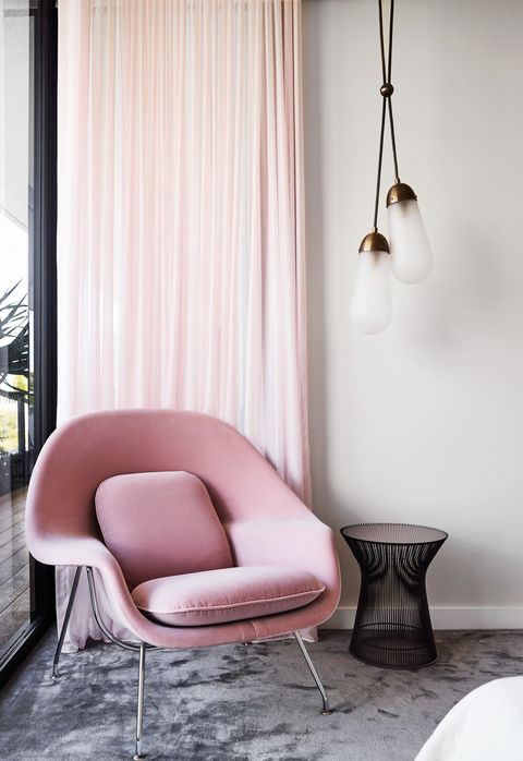 pink bedroom with modern look
