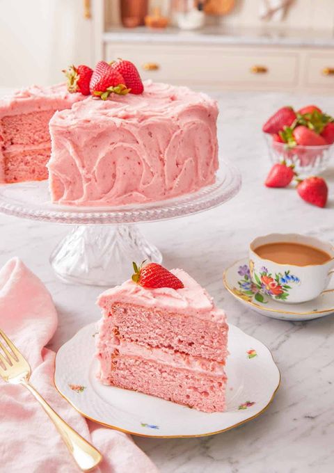 strawberry cake pink dessert recipe