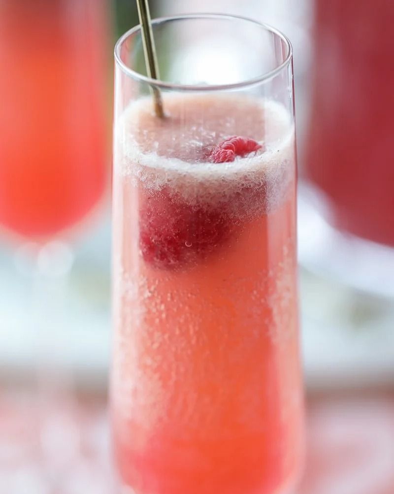 pink drinks raspberry pineapple bellini