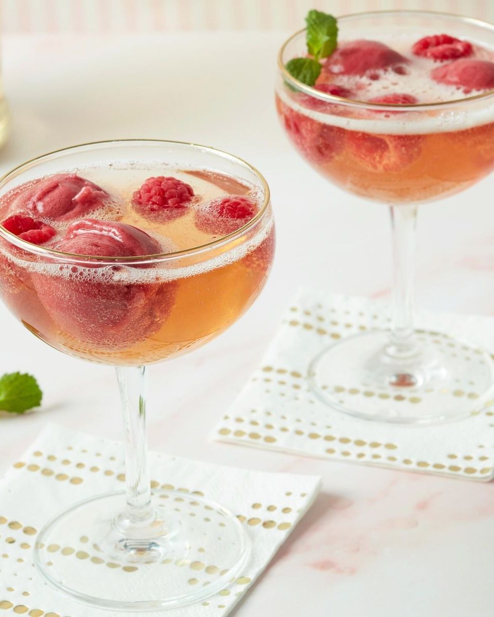 pink drinks raspberry sorbet spritz
