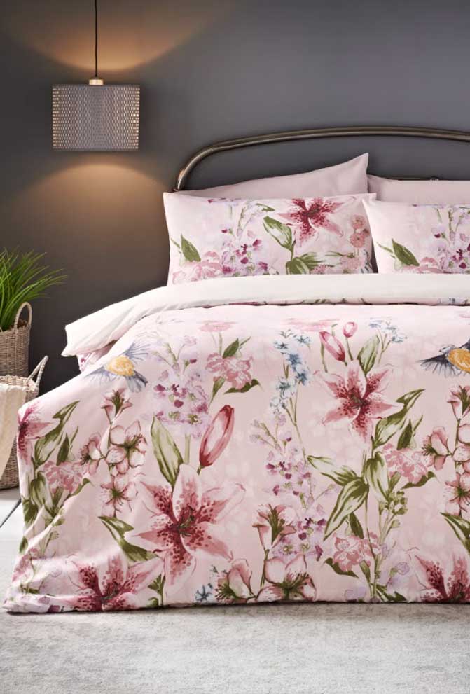 pink grey bedroom