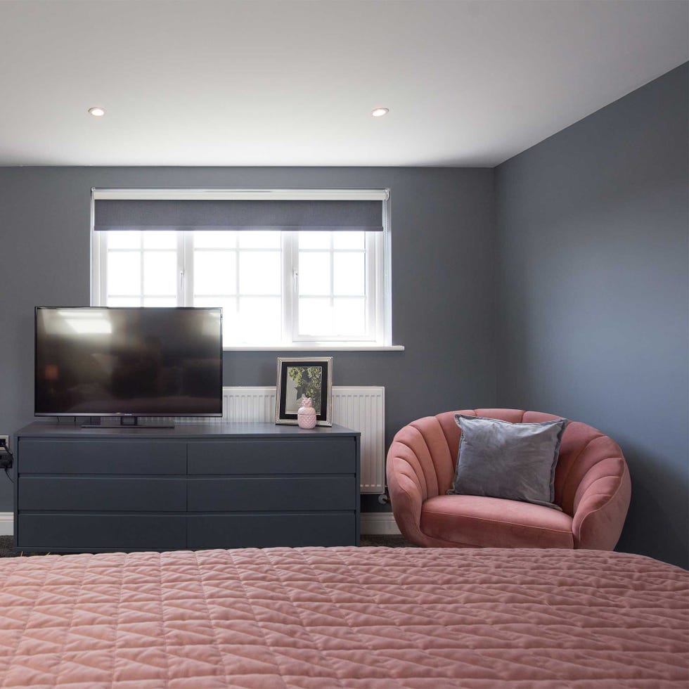 pink grey bedroom