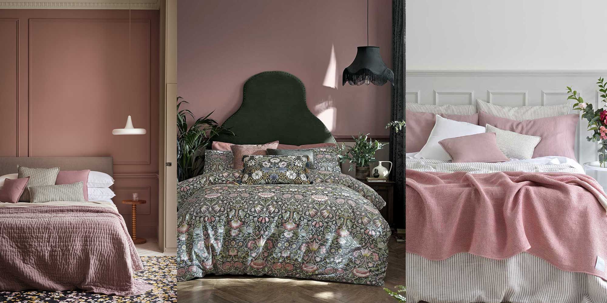 Green pink deals grey bedroom