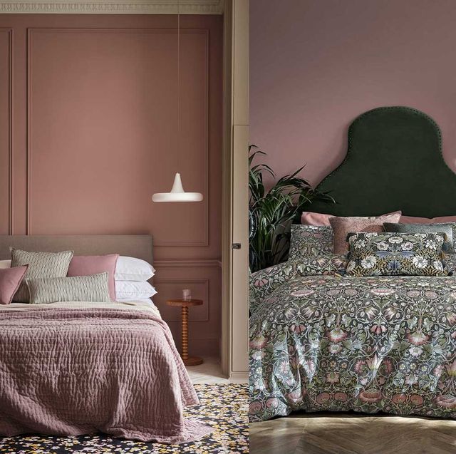 pink grey bedrooms