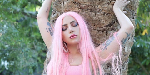 Lady Gaga's Pink Wig Matches Neon Pink Bralette Before MTV VMAs