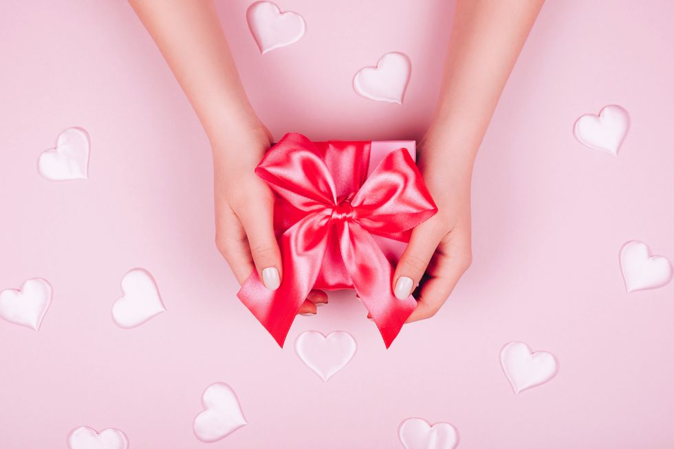 pink present gift for valentine's day