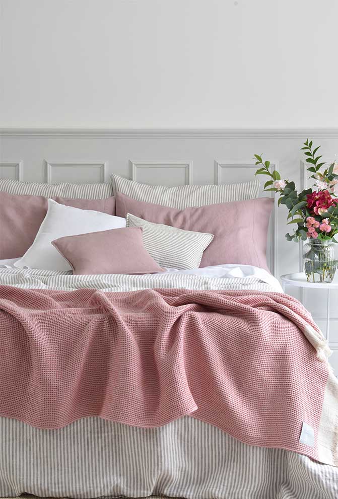 pink grey bedroom