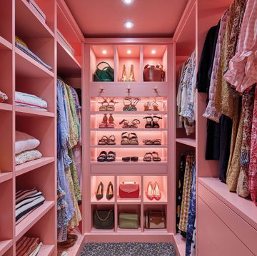 pink walk in wardrobe