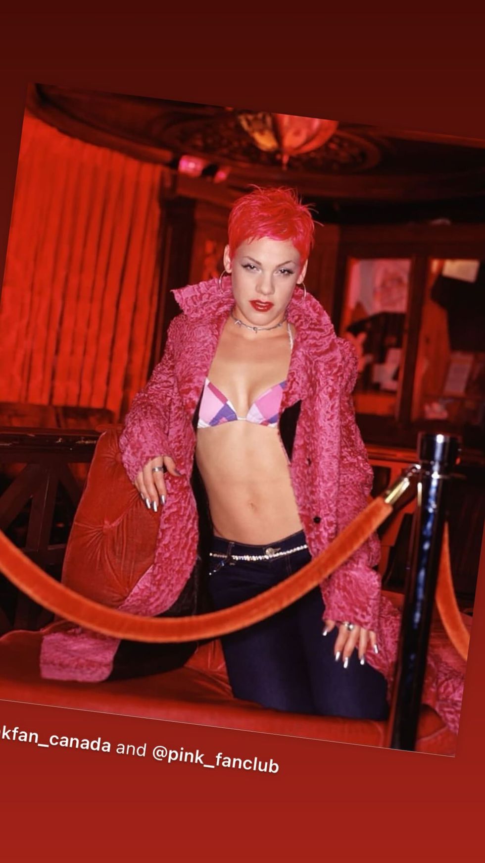 P!nk shares a Y2K fashion throwback on Instagram