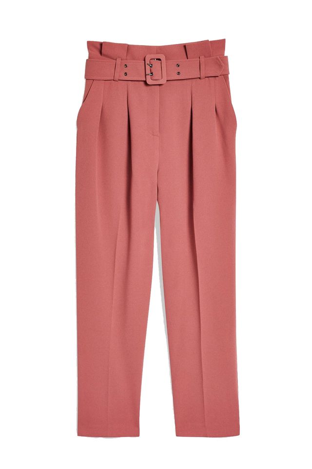 Topshop Pink Belted Trousers