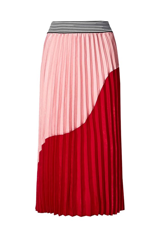 M&S Colour Block Pleated Midi Skirt