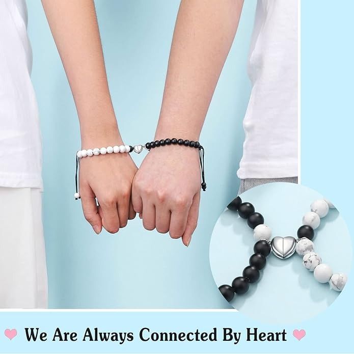 2 PCS Magnetic Personalized Couple Bracelets/Valentine Gifts For BF  GF/Couples gifts Matching Bracelets/Long Distance Relationship Gifts for  Him or Her(B&R) price in Egypt,  Egypt