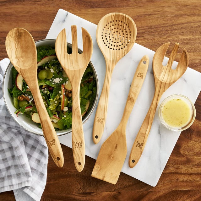 pioneer woman olivewood utensil set
