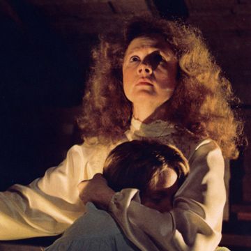 piper laurie in character as margaret white, hugging sissy spacek in character as carrie white, in the 1976 film carrie