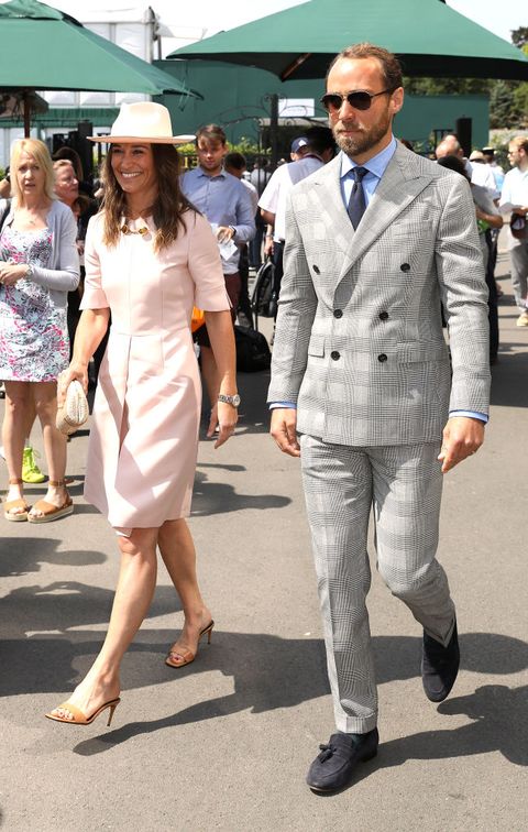 Pippa Middleton Wears a Peach Dress to Wimbledon, See Photos Here