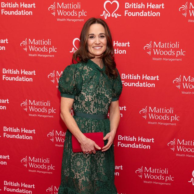 Pippa Middleton Embraces Festive Dressing in a Green Lace Self Portrait  Dress - Shop Her Look