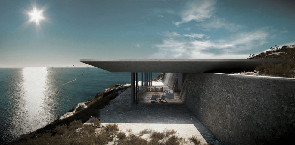 Casa con piscina en el tejado