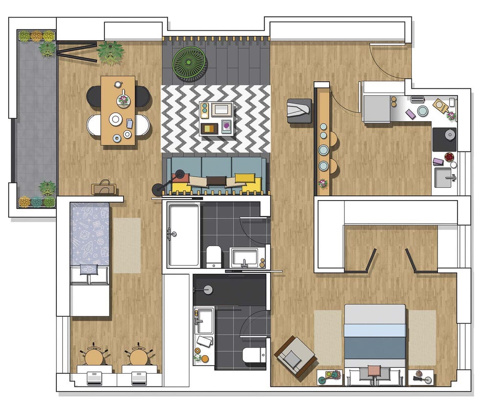 Piso de 70 metros: Plano de la casa