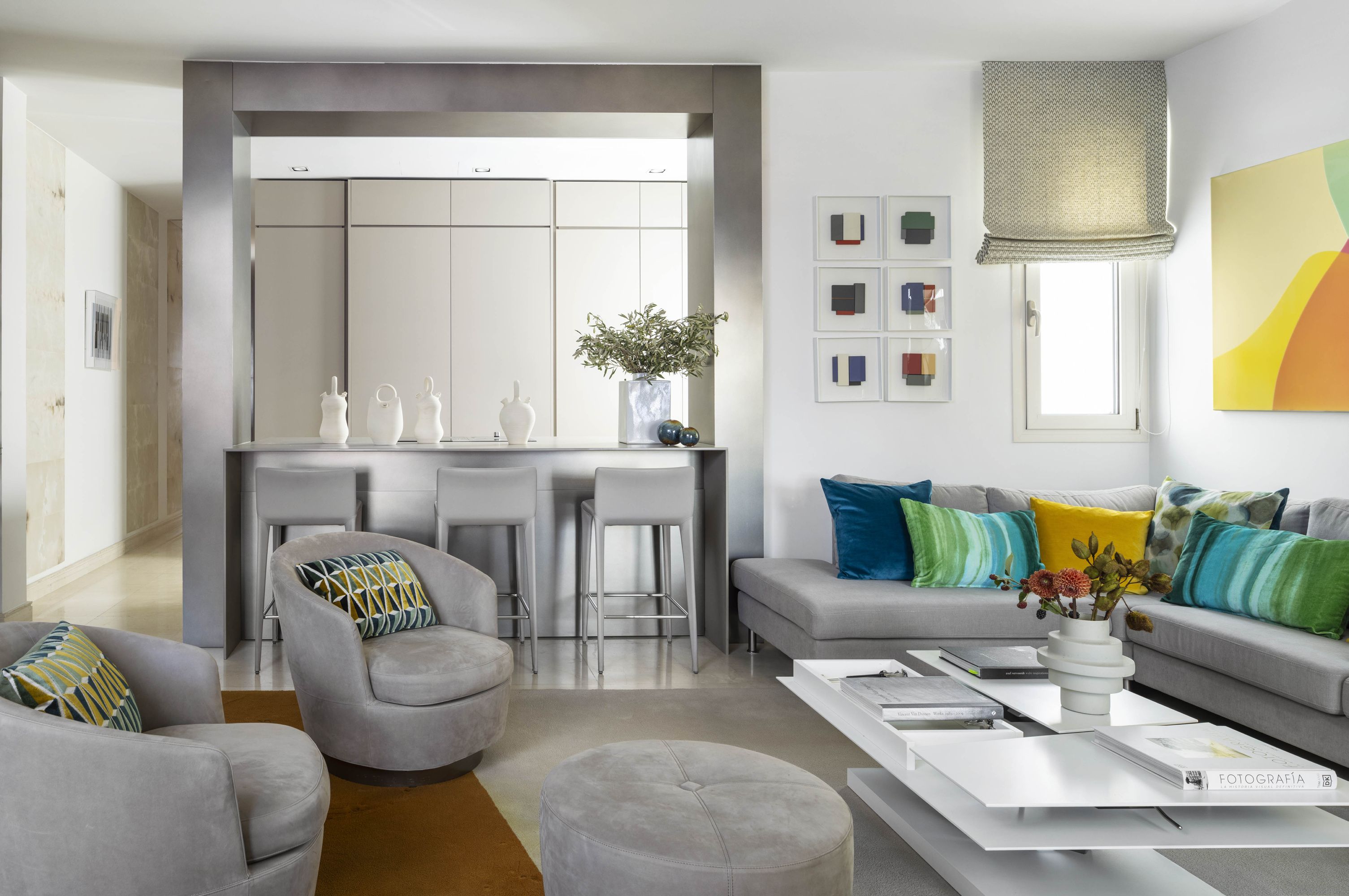 Cocina en el salón de una vivienda unifamiliar - Ecléctico - Escalera -  Barcelona - de Punt de Vista