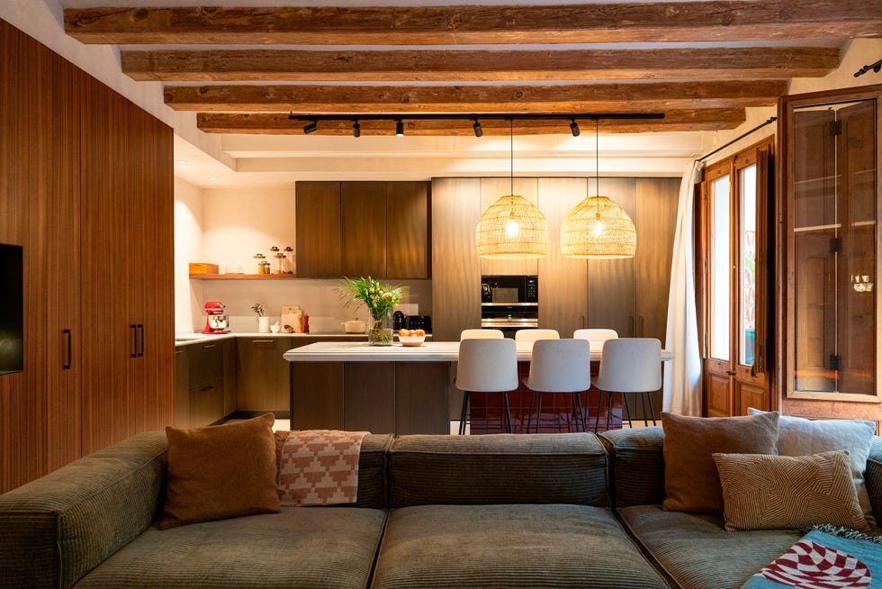 cocina con isla abierta al salón