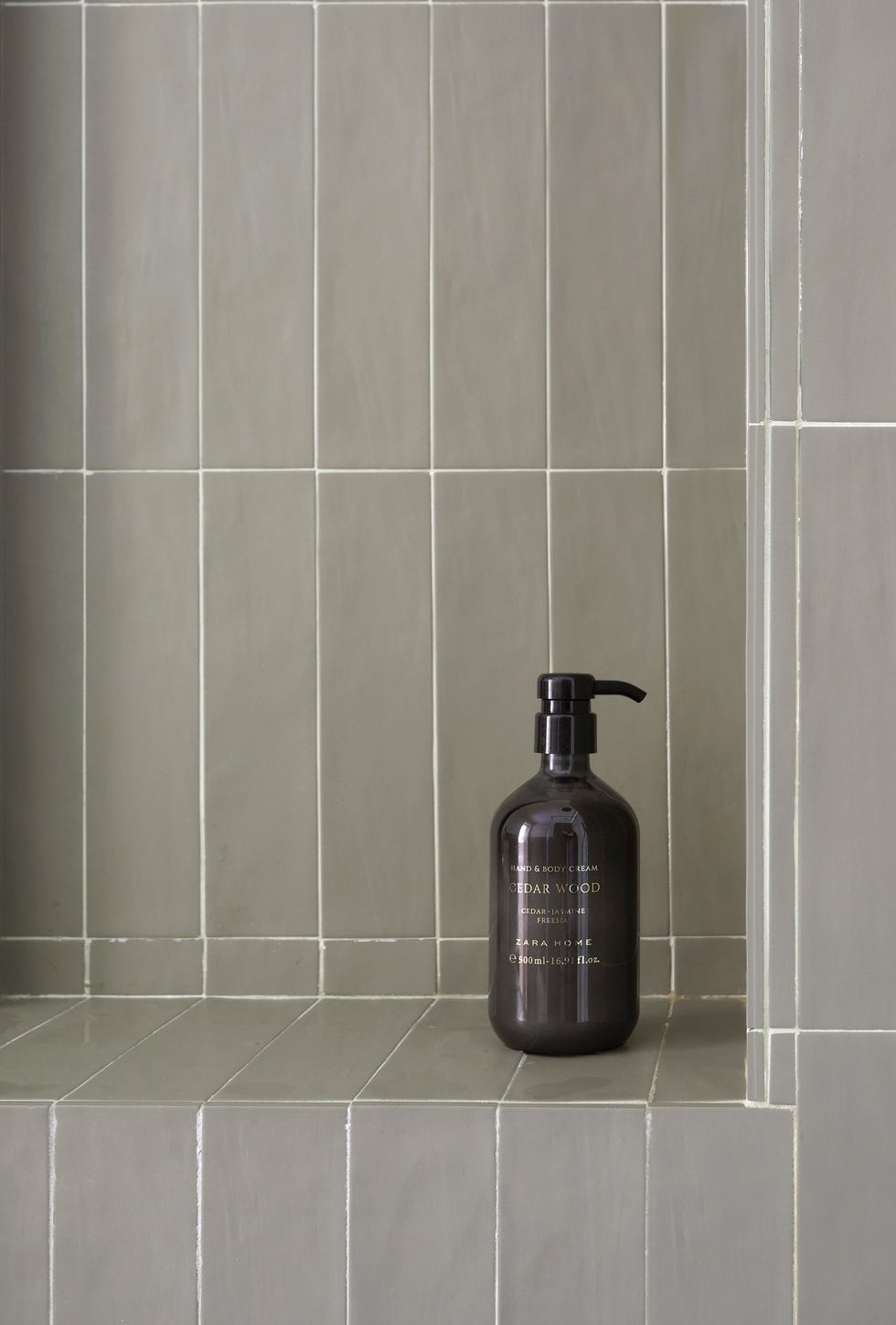 ducha con repisa cubierta de azulejos