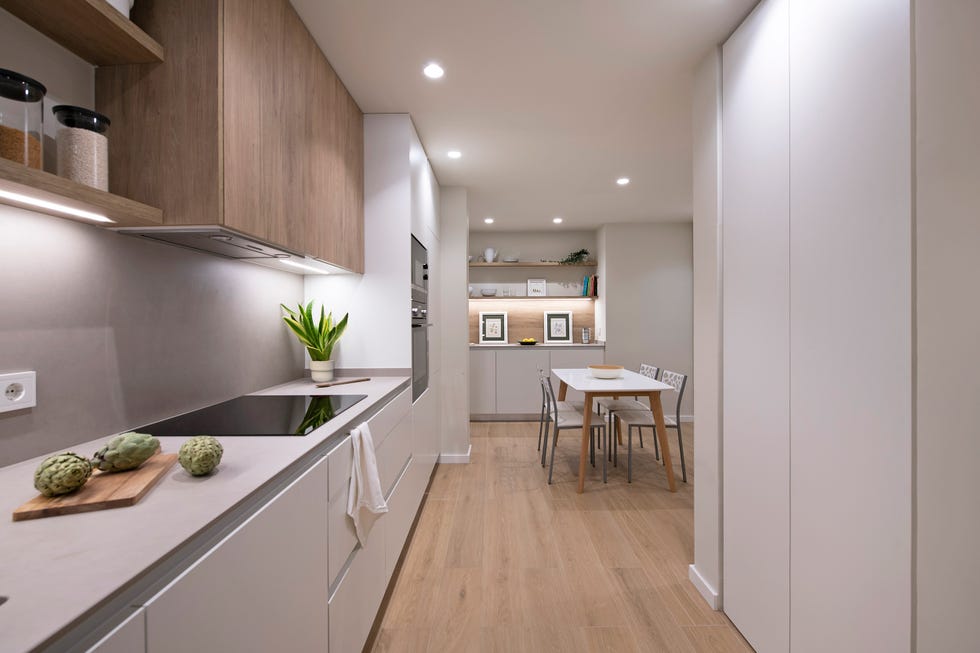 cocina abierta con office