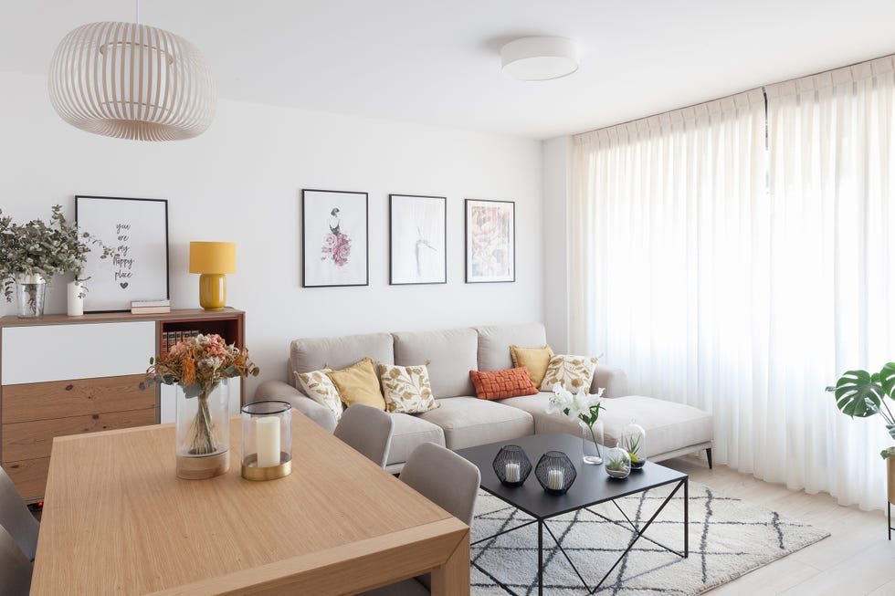 salón comedor de diseño nórdico cálido