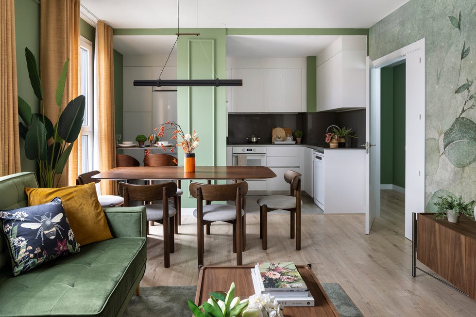 cocina blanca abierta al salón