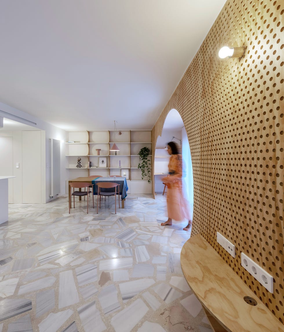 comedor con celosía de madera