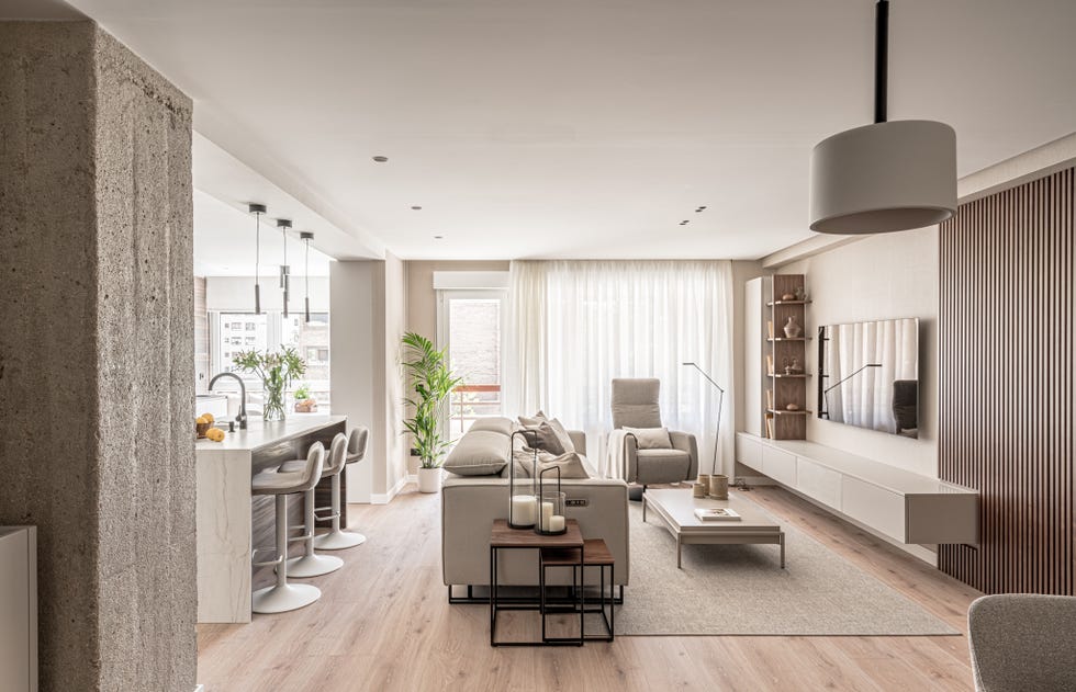cocina con isla abierta al salón
