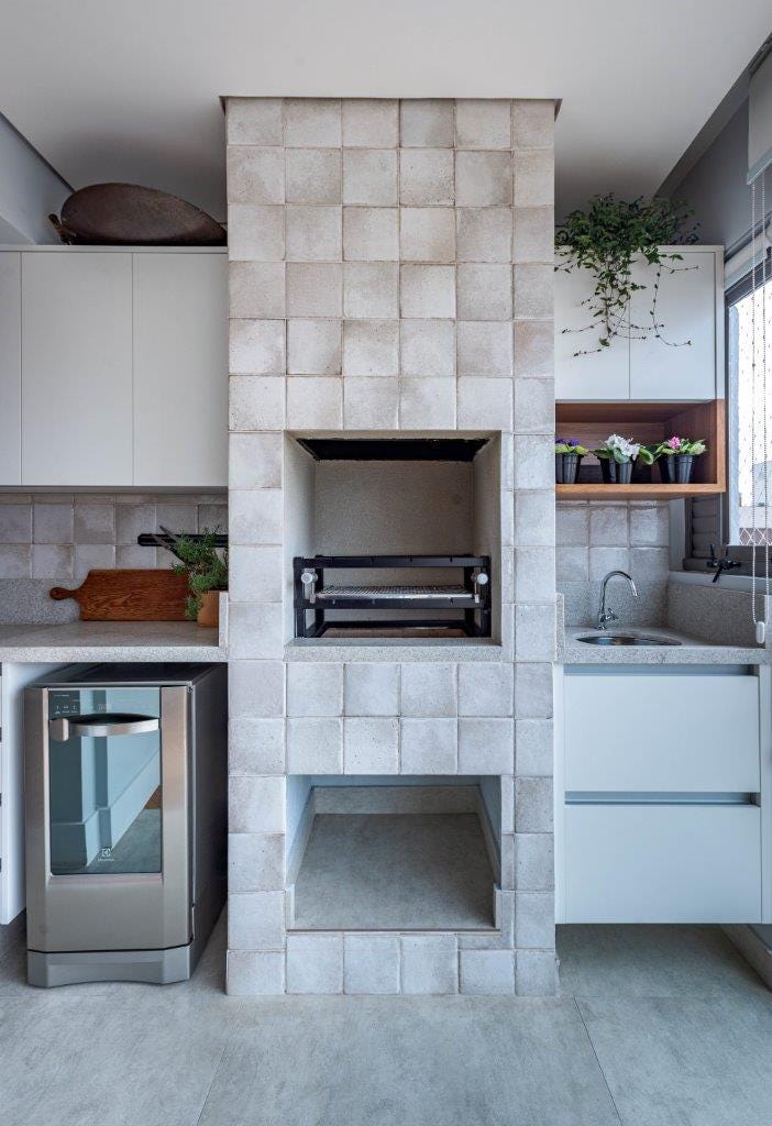 cocina moderna con horno de piedra