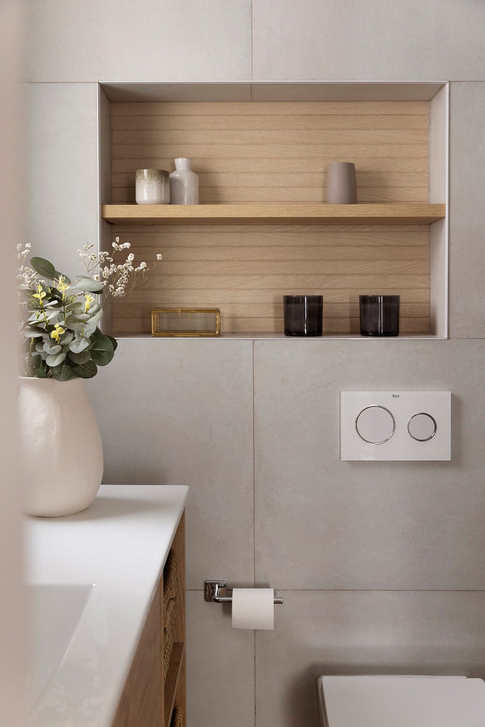 hornacina en la pared del baño
