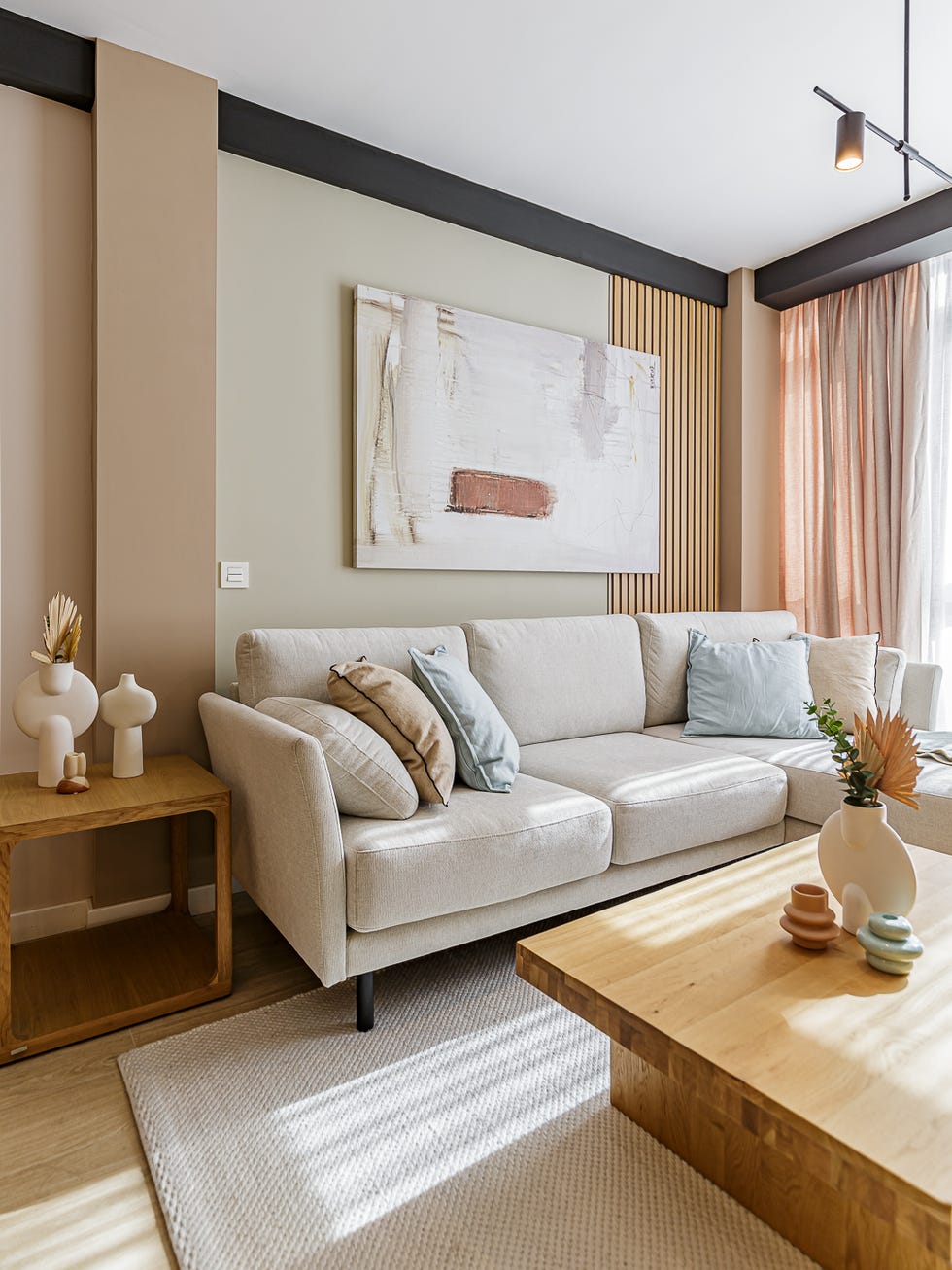 sofá con chaise longue gris