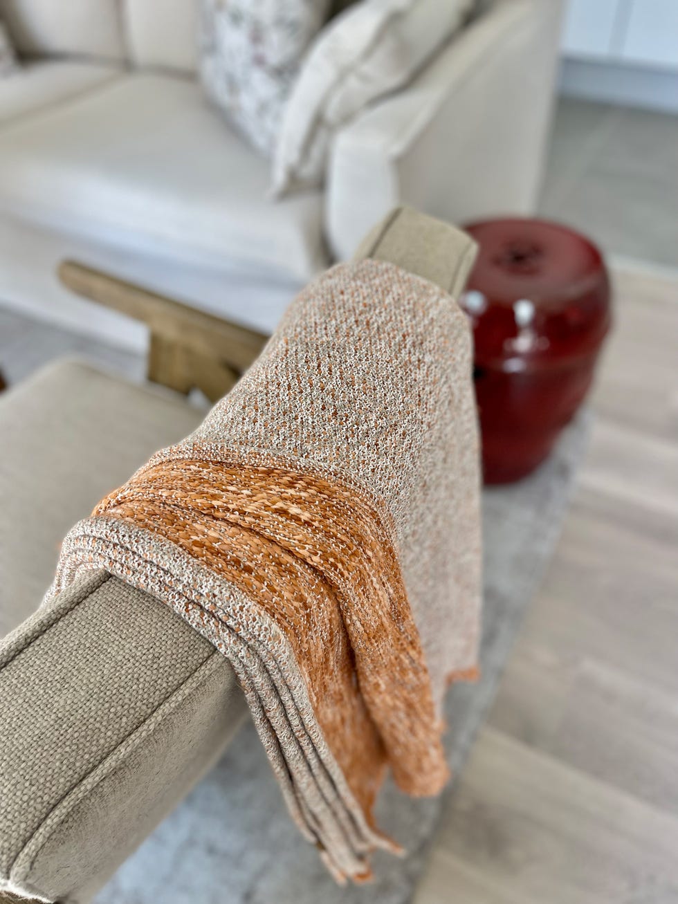 plaid de tejido natural