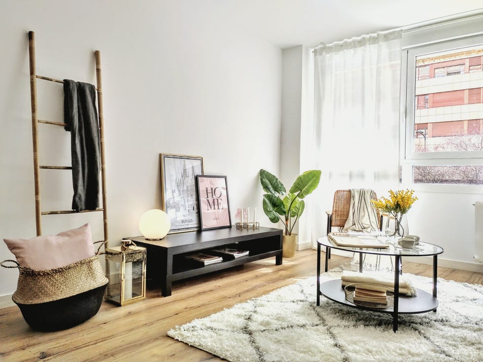 salón de estilo nórdico chic