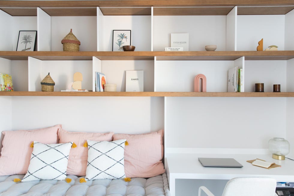 cama nido y escritorio blanco