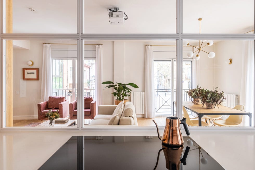 cocina con cerramiento acristalado