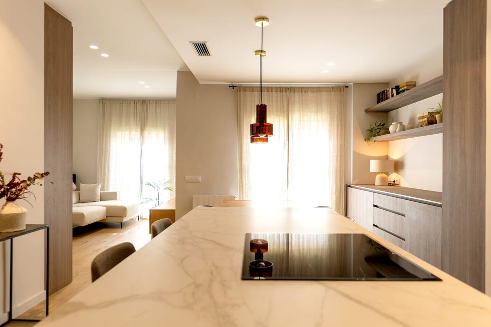 cocina con isla abierta al salón