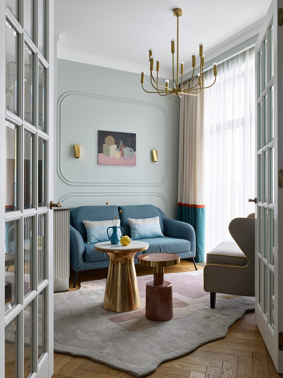 salón de estilo mid century