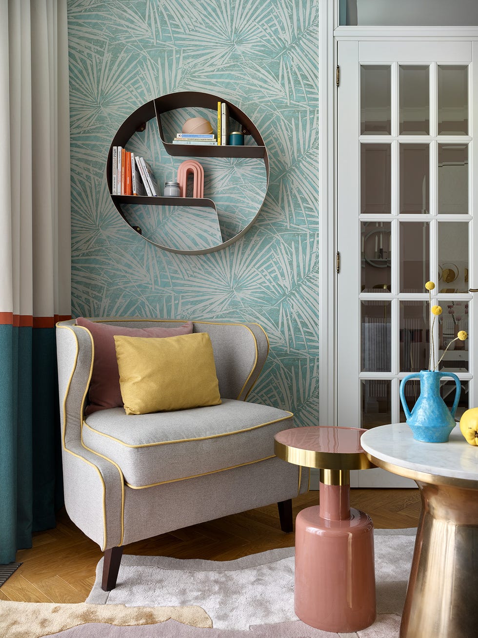 salón de estilo mid century